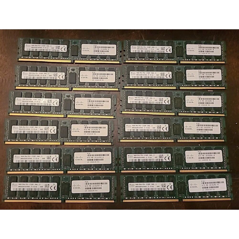 Lot of 12: SK Hynix 16GB 2RX4 PC4-2133P-RA0-11 Server Memory Ram Sticks